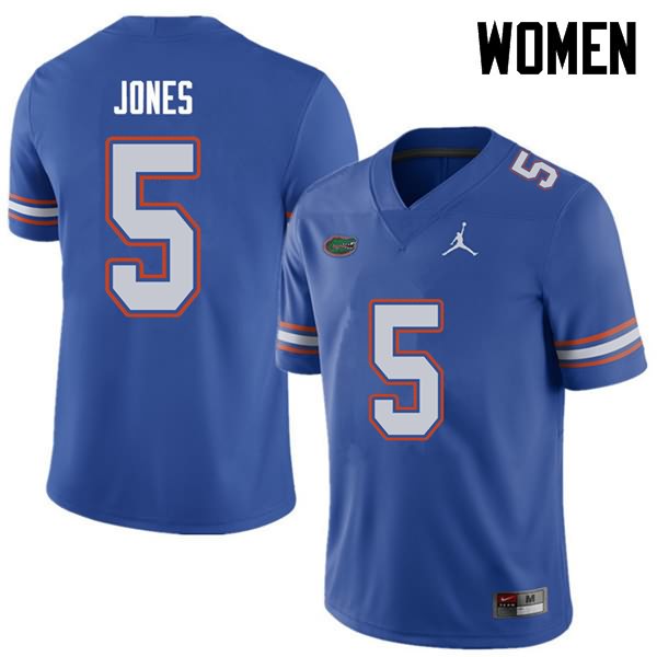 Women's NCAA Florida Gators Emory Jones #5 Stitched Authentic Jordan Brand Royal College Football Jersey LNF7765BB